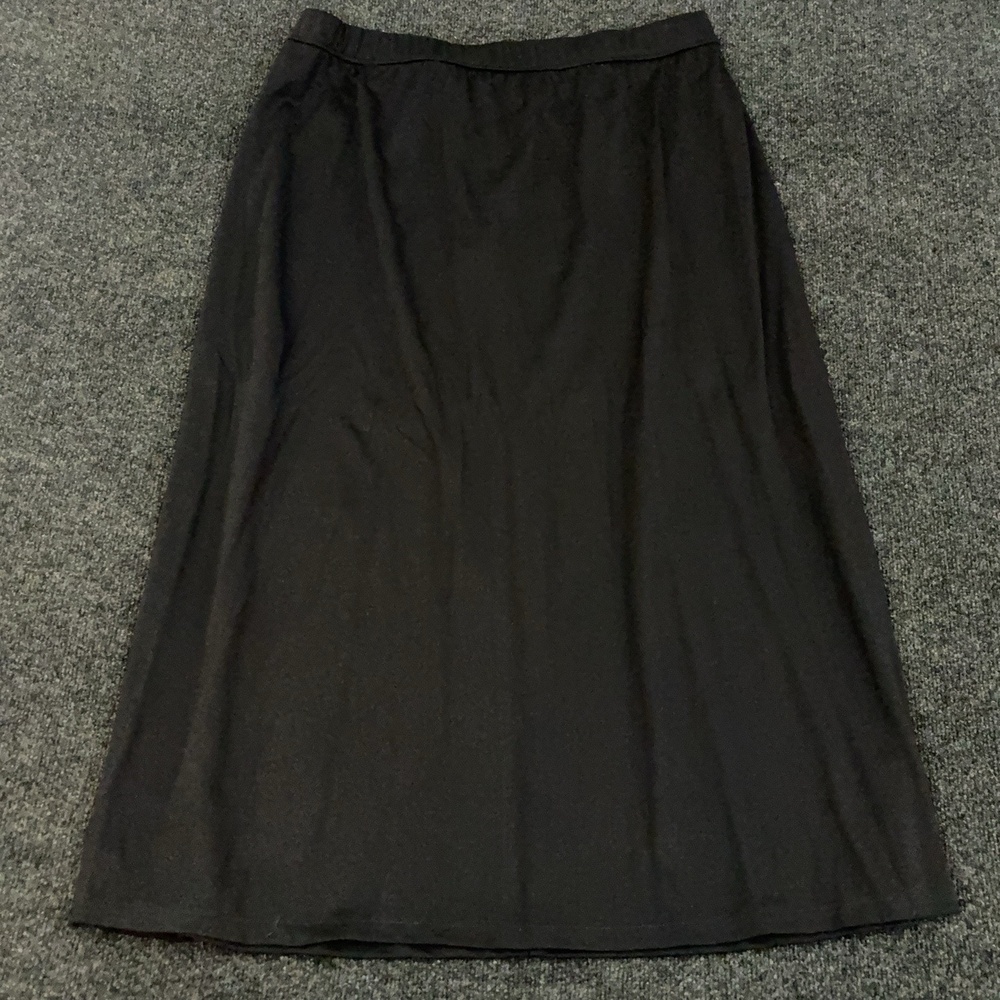 I.N. Studio Skirt Womens Plus 1X Black A-Line Midi Knit Elastic Waist Casual